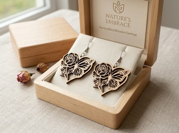 Butterfly Rose Heart Laser Cut Earring Review
