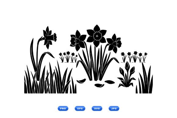 Daffodil Floral Silhouette SVG Review