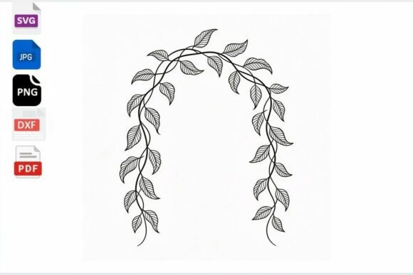Floral Arch SVG Vine Leaves Border Review