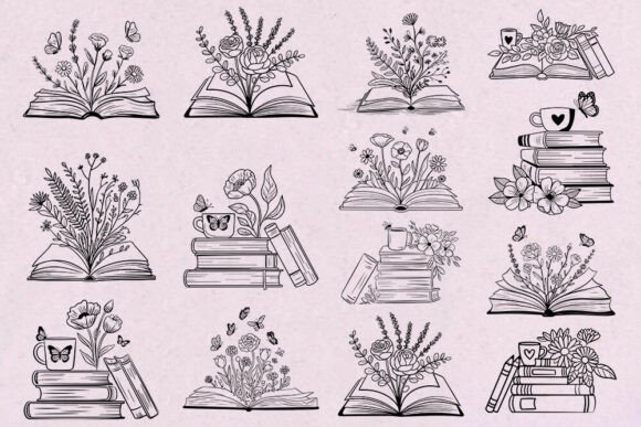 Floral Books SVG Bundle Book Lover Flo Review