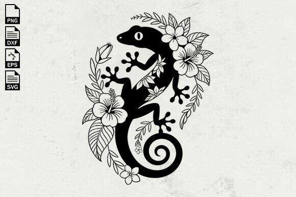 Floral Lizard Svg, Flower Gecko SVG Review