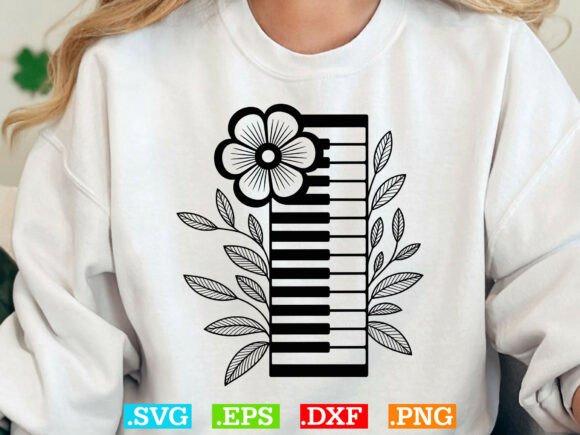 Floral Piano Svg, Grand Piano Clip Art