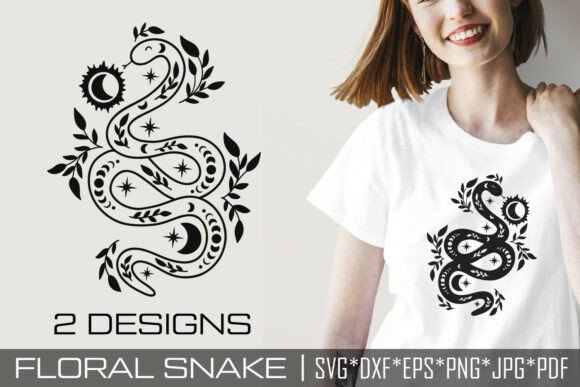 Floral Snake SVG Celestial Design Review