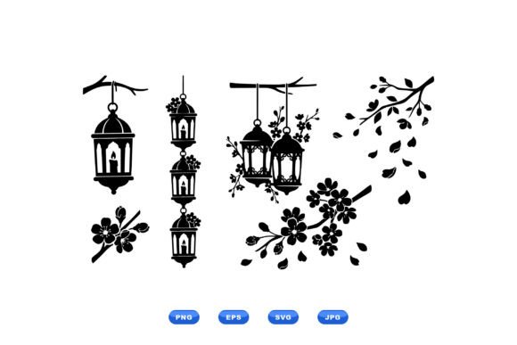 Lantern Floral SVG Clipart Set Review