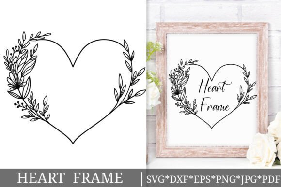 Leafy Heart Floral Frame SVG Love Review