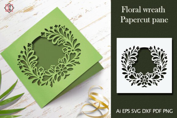Panel with Floral Wreath SVG Cutting Review