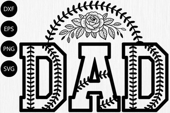 Softball Dad SVG Floral Baseball Dad Review