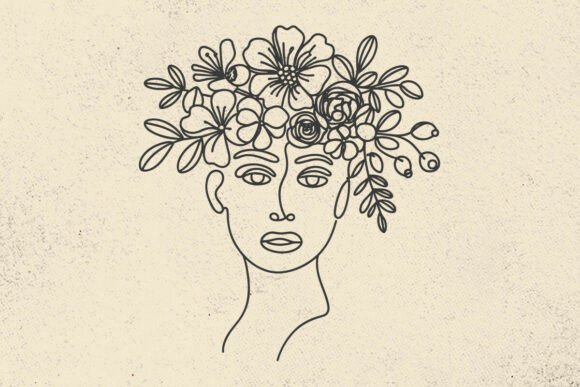 Woman Head with Flowers Svg, Magnolia Review
